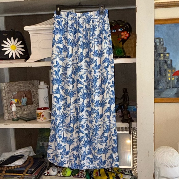 Gianni Bini Pants - Gianni Bini sz Xs blue white Amalfi trouser pants elastic drawstring waist